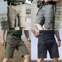 กางเกงขาสั้นคาร์โก้ยุทธวิธี สําหรับผู้ชาย กางเกงยุทธวิธี ix7 กางเกงฝึก  สีเขียว/เทา