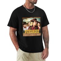 Gunsmoke T-Shirt Aesthetic Clothes Oversized T Shirt Mens T-Shirts Hip Hop