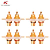 8pcs Gold Plated RCA connector Binding Post RCA Adapter Panel Mount Chassis Audio Socket Bulkhead with Nut Solder CUP terminal