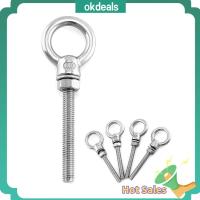 OKDEALS 5pcs ยาว1/4x2.36ค่ะ สลักเกลียวตา 316สแตนเลสสตีล M6 สลักเกลียวไหล่ พร้อมน๊อต ทนทานสำหรับงานหนัก สลักเกลียวสำหรับยกตา เกรดทางทะเล