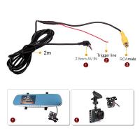 1ชิ้นสายแปลงสัญญาณ Rca ถึง2.5มม. Av สำหรับรถยนต์กระจกมองหลังกล้องมองหลังสำหรับจอดรถกับรถยนต์ Dvr Camcoder แท็บเล็ต Gps