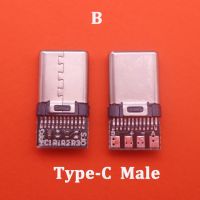 10ชิ้นขั้วต่อ Usb 3.1 Type C ตัวผู้/ปลั๊กตัวเมียอะแดปเตอร์ไปยังสายบัดกรี24หมุดรองรับแจ็คพอร์ตบอร์ด Pcb