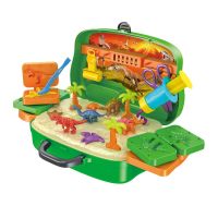 Clay Dinosaur Toy Set Childrens Play House Magic Modeling Plasticine Mold Suitcase Children Colored Clay Fun Educational Toys Clay  Dough