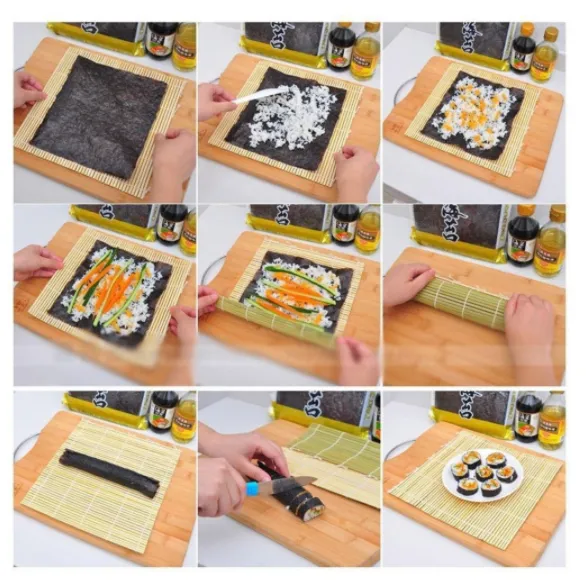 VerPetridure Roller Blinds for Making Kimbap Roller Blinds for Making  Kimbapsushi Rice Rolling Roller Bamboo Diy Maker Sushi Mat Cooking tool  Sushi