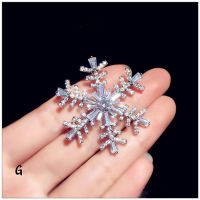 Brooches For Women 925 Sterling Silver Snowflake Cubic Zirconia Fine Jewelry Trendy Accessories Pin High Quality Bijoux Femme