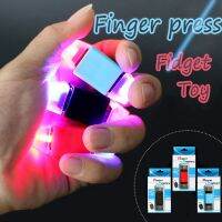 Finger Press Button Fidget Toy Unique Decompression Toys with LED Light Mechanical Switch for Autism Kids Adults Special Needs