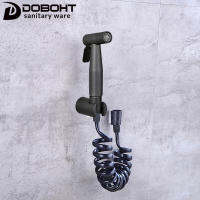 Doboht SET-SF015SS-1BL ห้องน้ำ 3 in 1 SUS304 สแตนเลสโถปัสสาวะหญิงสเปรย์โถชำระล้างชุดพร้อมตัวยึดและท่อ PVE 2 เมตร
