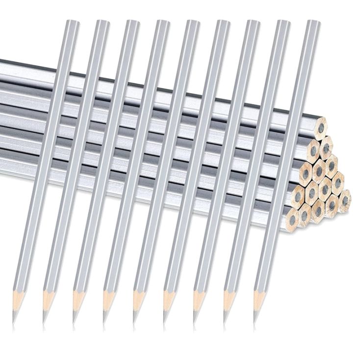 20-pack-silver-welders-pencil-metallic-silver-marking-pencil-for-construction-workers-metalwork-plumbers-framers