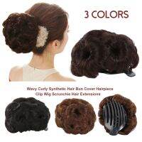 โบว์ผมลอนผมหยักกลม Hairpiece Clip WigScrunchie ส่วนขยายของผม