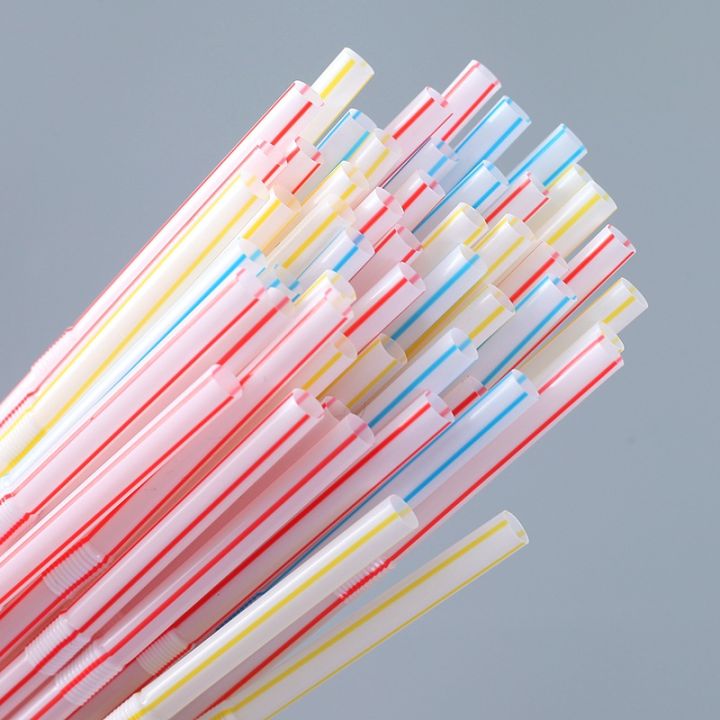 hot-qikxgsghwhg-537-50หลอดพลาสติกแบบใช้แล้วทิ้ง-multi-color-stripes-bendable-elbow-straws-party-อุปกรณ์สุ่มสีเดียวกัน