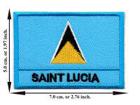 ตัดรีด ตัวรีดติดเสื้อ อาร์มปัก ติดเสื้อปัก ปักเสื้อ DIY ลาย ธงSAINT LUCIA สีฟ้า มีบริการเก็บเงินปลายทาง