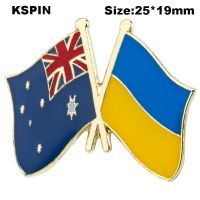 Austrilia Ukraine Flag Lapel Pin Friendship Flag Badge Flag pin Fashion Brooches Pins