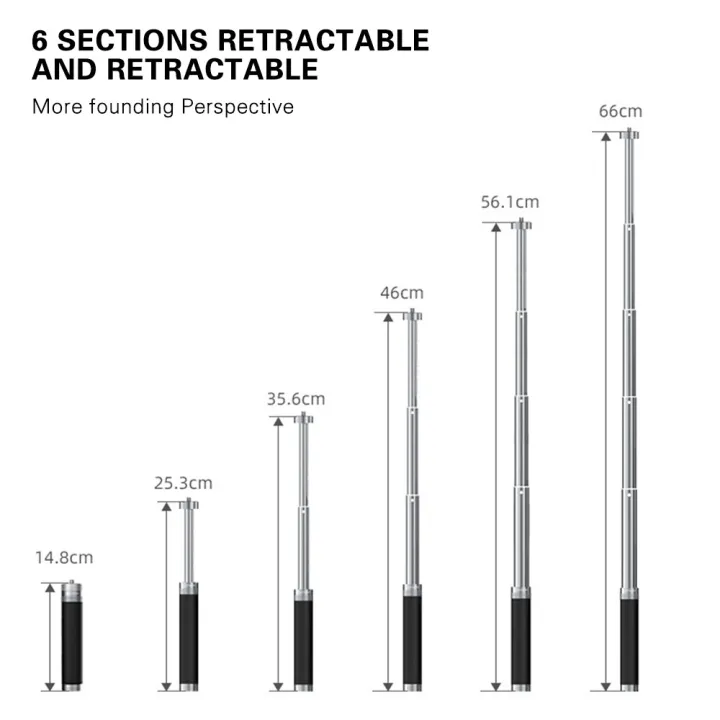 ไม้เซลฟี่สำหรับกล้องแอคชั่นแคมเมราอะลูมินัมอัลลอยขาตั้งกล้องเดี่ยวยืดได้พร้อม-dja88กระเป๋าหูรูดมือจับน้ำหนักเบา