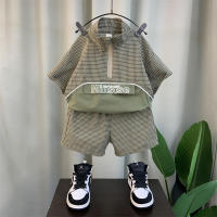 Childrens Clothing Boys Short-Sleeved Suit 2023 New Western Style Baby Boy Summer Clothes Childrens Cool Ruffle Handsome Fried Street Clothes