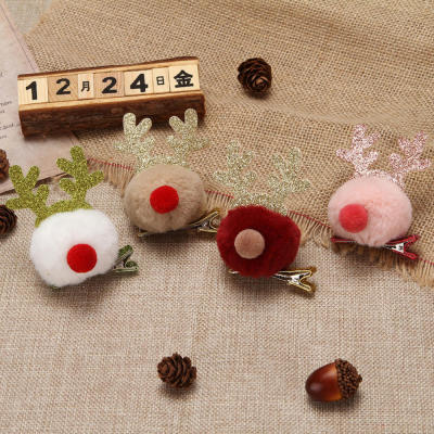 ChildrenS Gifts Deer Decoration Hairpin Side Clamp Hairpin Christmas Headwear Deer Horn Hairpin