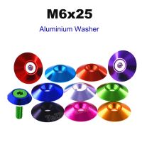 2/3/5Pcs M6x25 Aluminum Profile Dish Metal Anodized Washer Motorbike Frame License Plate Flat Countersunk Head Bolt Screw Gasket