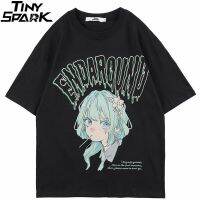 Hip Hop Streetwear T Shirt Anime Letter Print T-Shirt 2022 Men Harajuku Cotton Casual Tshirt Short Sleeve Tops Tees Black 【Size S-4XL-5XL-6XL】