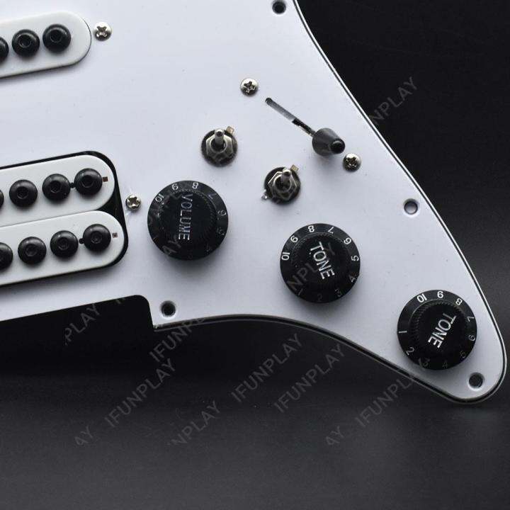 hsh-วงแหวนแยก-pickguard-กีตาร์ไฟฟ้ารถกระบะพร้อมสวิตช์แหวนประดับร่มสกรูประกอบแผ่นรอยขีดข่วนแบบมีสาย