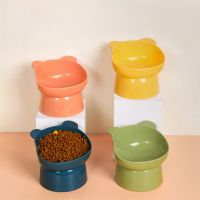 Cat Bowl High Foot Dog Bowl 45°Neck Protector Cat Pet Food Water Bowl Anti-overturning Binaural Pet Feeding Cup Pet Feeder Bowl