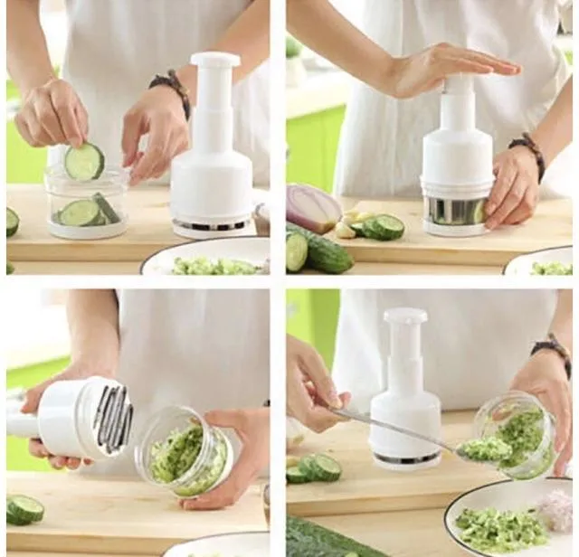 Manual Hand Press Garlic Onion Vegetable Food Chopper Cutter