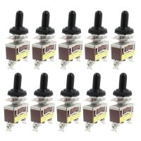 10X AC 250V 15A Momentary SPDT Toggle Switch with Waterproof Boot