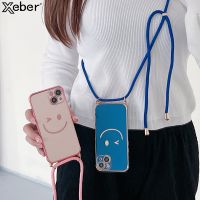 yqcx001 sell well - / Luxury Plating Soft Silicone Crossbody Lanyard Case For iPhone 14 13 Pro Max 11 12 Mini X XR XS 7 8 Plus SE 3 Cute Smiley Cover