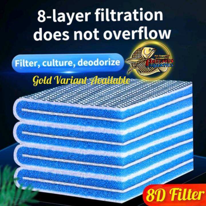 8 Layers Fish tank filter cotton (4pads 40*15*2)cm filter material