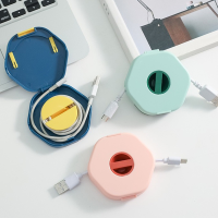 ใหม่Hexagon CABLE OrganizerหมุนสายWinderกล่องพลาสติกแบบพกพากล่องเก็บสายไฟผู้ถือโทรศัพท์สายหูฟังคอนเทนเนอร์-sgretyrtere