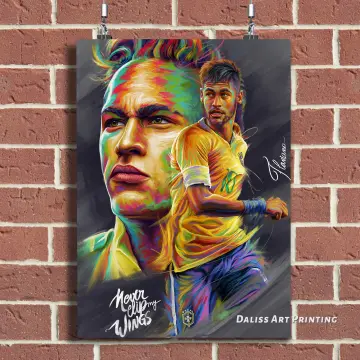 FANCHUANG Neymar Jr Football Posters Motivational Poster for Boys Bedroom  Wall Canvas Inspirational Wall Art Frame-style 08x12inch(20x30cm)