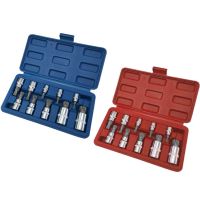 {7ho car tools} 10ชิ้น XZN 12จุด Triple Square Spline Bit Socket Set ป้องกันการงัดแงะพร้อมเคสชุดเครื่องมือยานยนต์