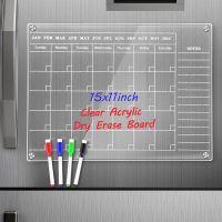 ℡◐◆ Magnetic Acrylic Board Refrigerator Planner Daily Weekly Monthly Fridge Magnet Calendar Magnetic Acrylic Calendar For Fridge