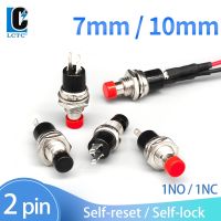 5PCS 7mm FBS 110 1NO1NC Black Red 3A/125V Optional With Wire Mini Round Self Reset /Momentary Pushbutton Switche