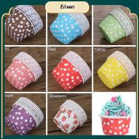 EILEEN 100PCS สีสัน อุปกรณ์ทำขนม กันไขมัน มัฟฟินคัพ กระดาษกรณีแพน กระดาษห่ออบ คัพเค้กไลเนอร์