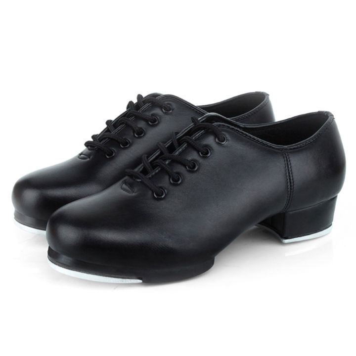 Tap Dancing Shoes Lace Up Split Sole Shoes Unisex Rubber Sole Dance Shoes  for Women and Men's Dancing Jazz Tap clean 