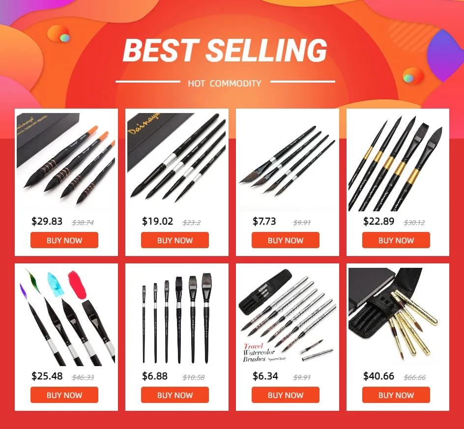 1Pcs Artist Hand-Painting Drawing Brushes Professional Watercolor