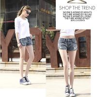 Women denim short mini length Low Waist Washed Solid Short Destroyed Super Short