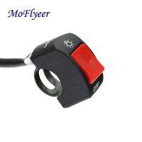 Moflyeer สวิตช์รถจักรยานยนต์สวิตช์เปิดปิดแฮนด์ปรับได้ปุ่มสีเขียว DC12V พอดีกับไฟตัดหมอก U5 U7จุดโคมไฟ Led