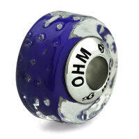 บีดแก้ว มูราโน่ Blueberry OHM Murano Glass Bead Charm