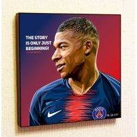 Kylian Mbappe Psg ฟุตบอลฝรั่งเศสกรอบโปสเตอร์ป๊อปอาร์ตสำหรับตกแต่งด้วยการพิมพ์คำพูดที่สร้างแรงบันดาลใจ