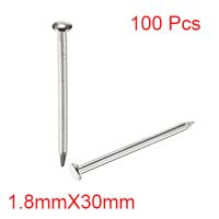 100pcs 1.8x30mm Tiny Nails Steel Small Mini Round Head Nail Stud for Jewelry Chest Box Case Hinge Furniture Drum Pictures