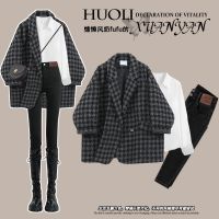 【Ready】? A complete set of autumn outfits for women 23 new fashn loose suit jacket slimg and je two-piece set