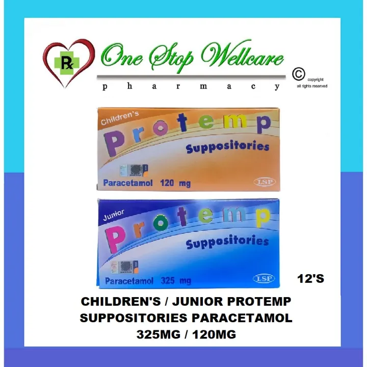 CHILDREN'S / JUNIOR PROTEMP SUPPOSITORIES PARACETAMOL 12'S 120MG (ED 4