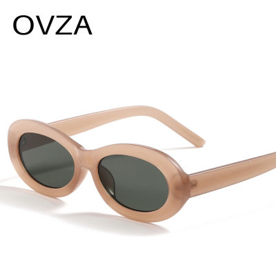 OVZA Retro แว่นตากันแดดรูปไข่ผู้หญิงคลาสสิก Anti-UV แว่นตากันแดดชาย S9027