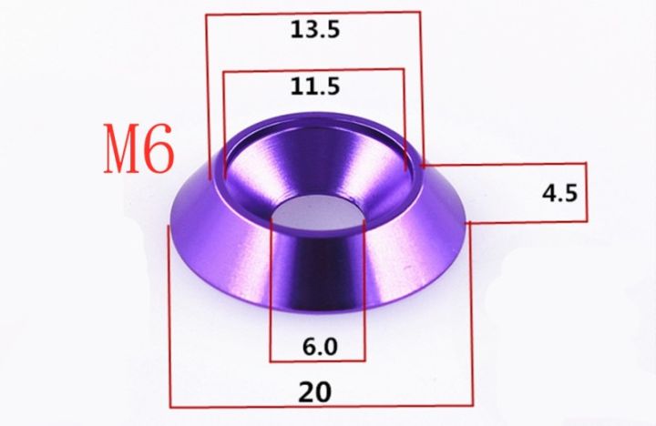 5-10ชิ้น-m8-m6-m5-m4อลูมิเนียมหลากสีสกรูหัวแบนร่มแบบมีร่องเว้าทรงกรวยสำหรับตกแต่ง