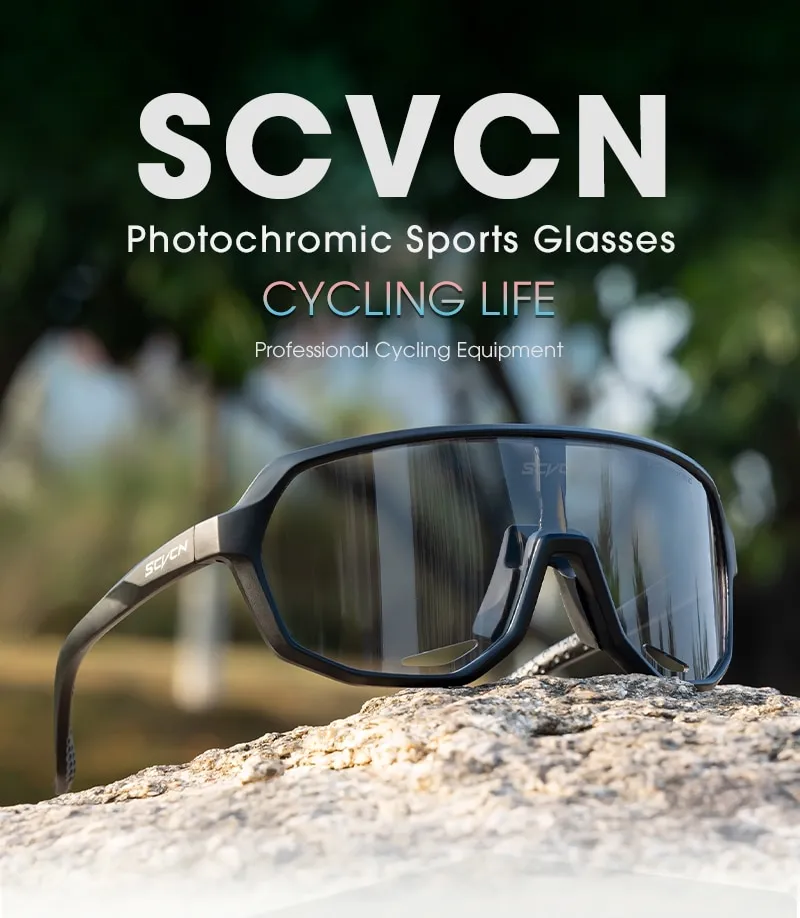 SCVCN Outdoor Sport Bike Photochromic Sunglasses Men Women Bicycle MTB Road Cycling  Glasses UV400 Fishing Running Eyewea