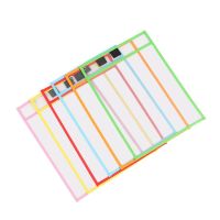 PVC Transparent Write And Wipe Drawing Board Dry Brush Bag File Pocket For Teaching Kids Pastels Reusable Dry Erasable Pockets