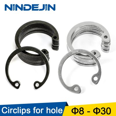 {Haotao Hardware} NINDEJIN แหวนยึดวงแหวนภายในชนิด C 10-100ชิ้นสำหรับรูสแตนเลส DIN472สแน็ปคาร์บอน