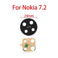 【▼Hot Sales▼】 diyi45718 เลนส์กระจกกล้องถ่ายรูปด้านหลังสำหรับกล้อง Nokia 7.2กระจกมีกาวกาว