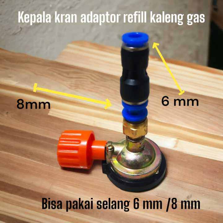 Adaptor Kepala Refill Gas Kaleng Hicook Tanpa Selang Dan Regulator Gas bisa selang 6 mm atau 8