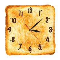 ?Dream Best? Gourmet Home Decor Realistic Toasted Bread Wall Clock Bakery Sign Bread Dining Room Wall Art Silent Quartz Kitchen Wall Clock